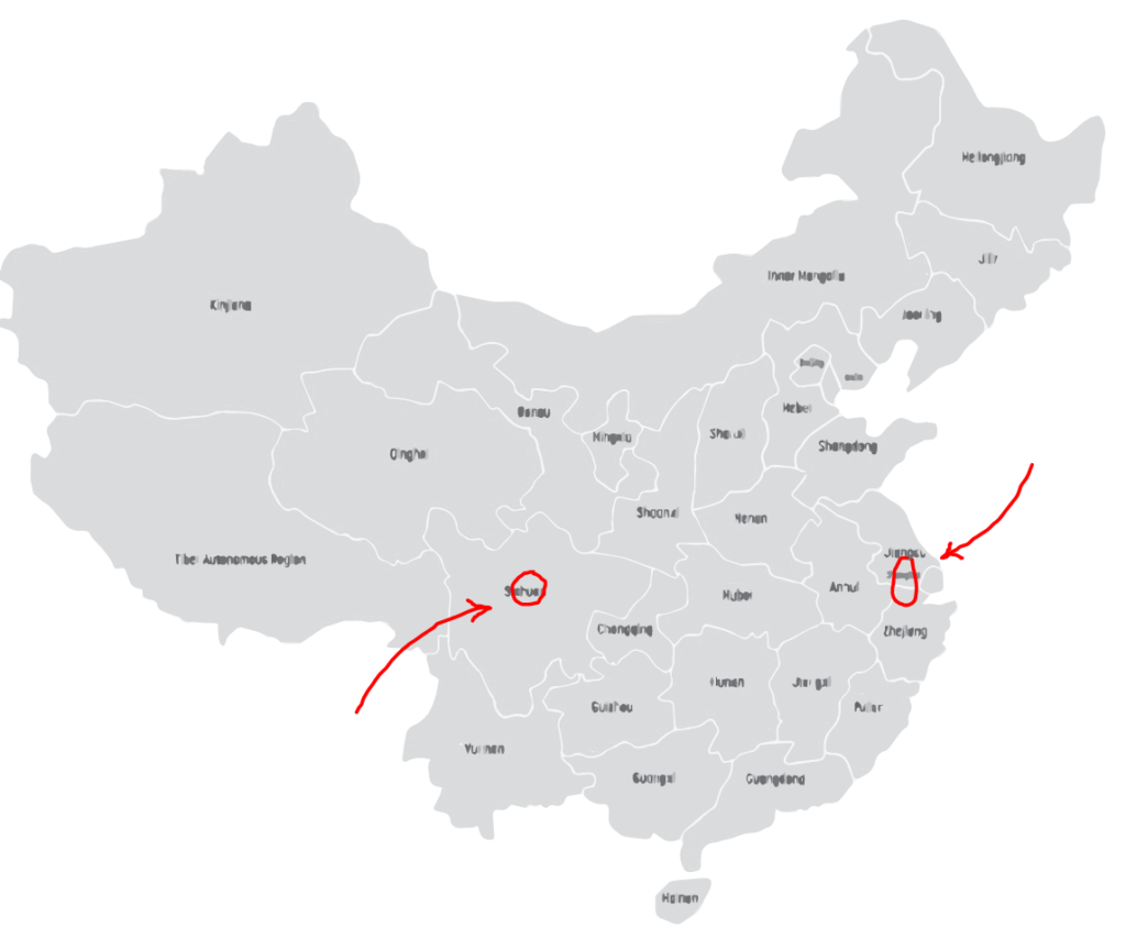 Bi Lo Chun growing area. Suzhou and Jiangsu provinces. 